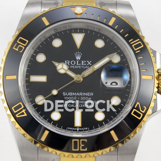 Rolex Submariner 116613LN 40mm EWEF Two-Tone Black Dial A3135 replica - dial closeup