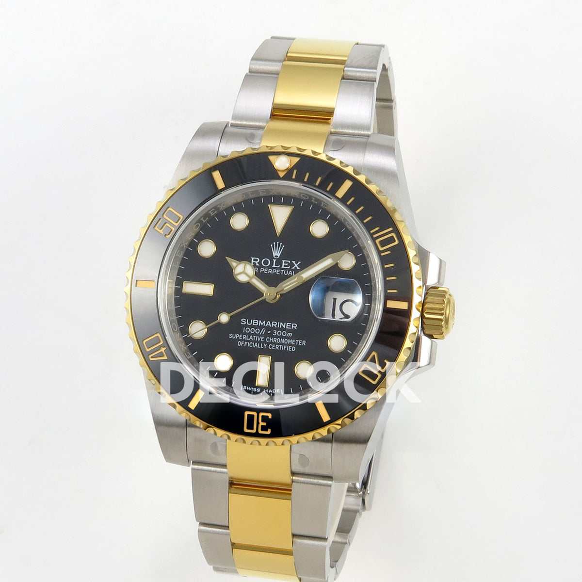 Rolex Submariner 116613LN 40mm EWEF Two-Tone Black Dial A3135 replica - three quarter