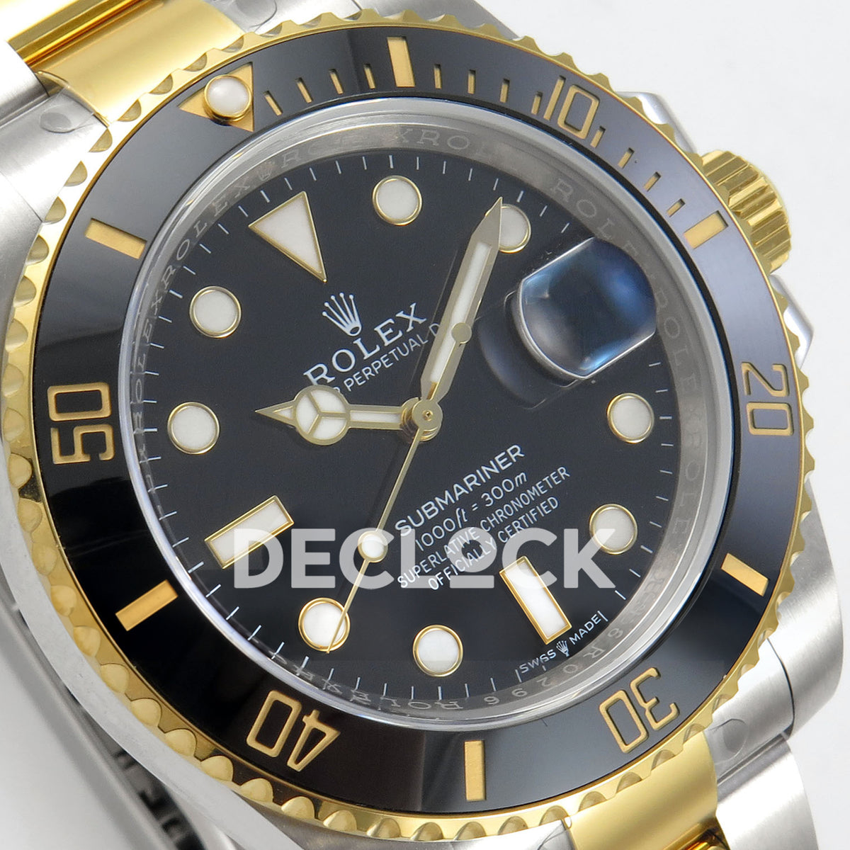 Rolex Submariner 116613LN 40mm EWEF Two-Tone Black Dial A3135 replica - dial angle left