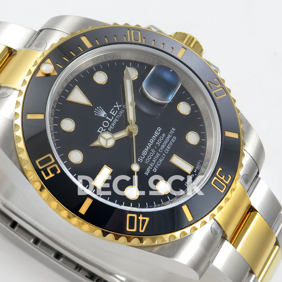 Rolex Submariner 116613LN 40mm EWEF Two-Tone Black Dial A3135 replica - dial side angle