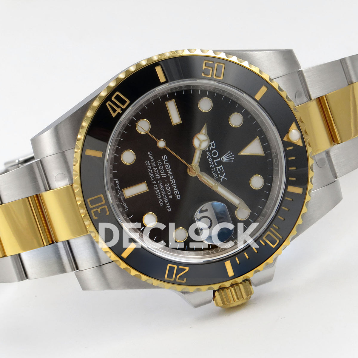 Rolex Submariner 116613LN 40mm EWEF Two-Tone Black Dial A3135 replica - full watch left