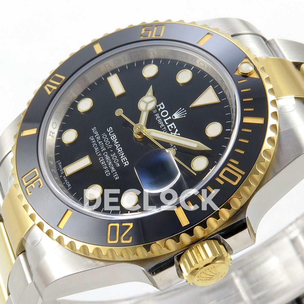 Rolex Submariner 116613LN 40mm RCF Two-Tone Black Dial A3135 replica - dial angle right