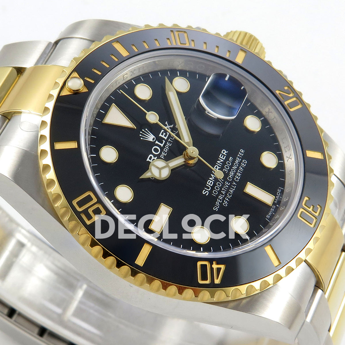 Rolex Submariner 116613LN 40mm RCF Two-Tone Black Dial A3135 replica - dial side angle