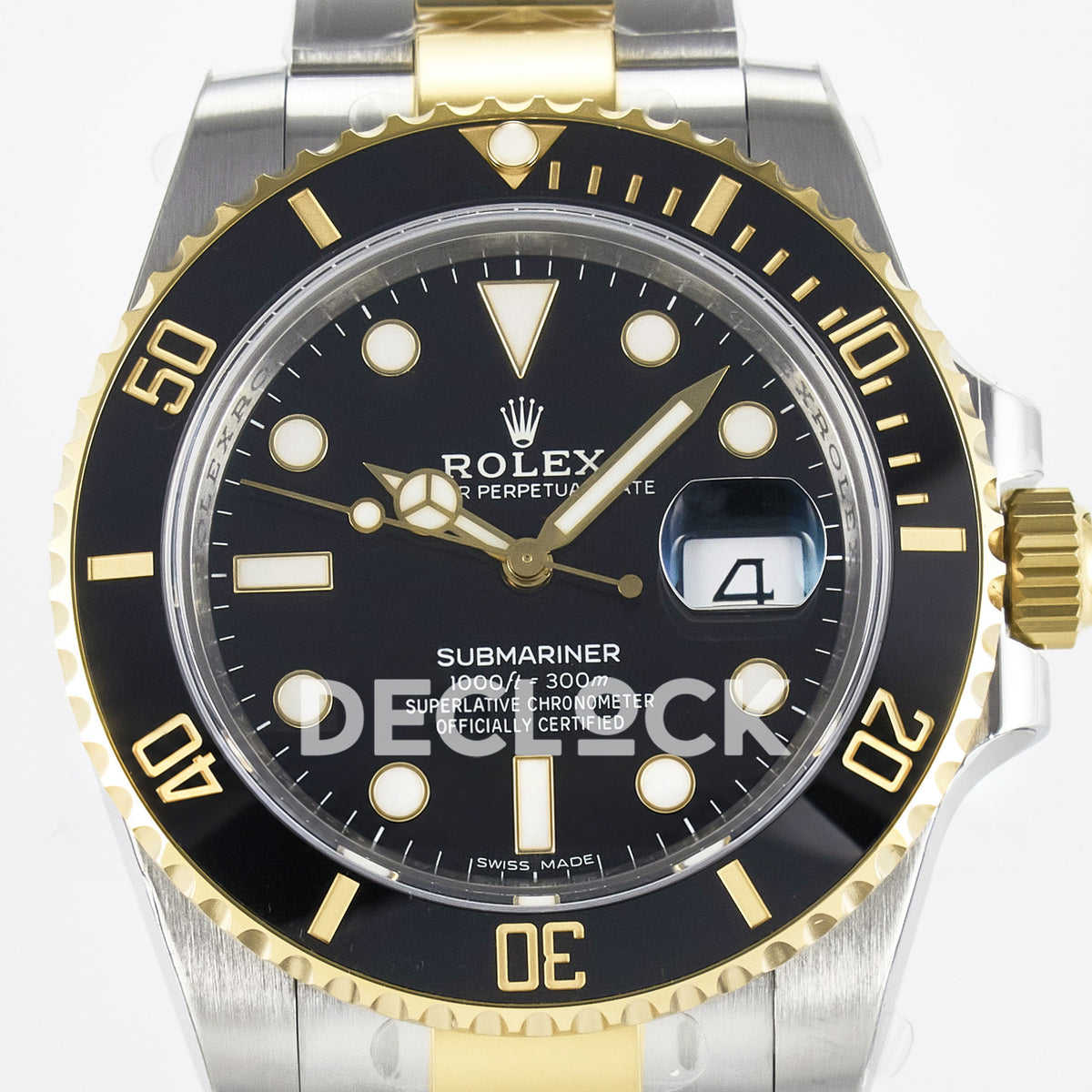 Rolex Submariner 116613LN 40mm VSF Two-Tone Black Dial VS3135 replica - dial closeup