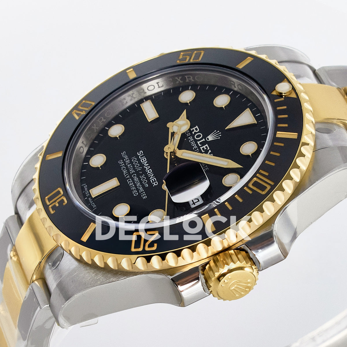 Rolex Submariner 116613LN 40mm VSF Two-Tone Black Dial VS3135 replica - crown front angle
