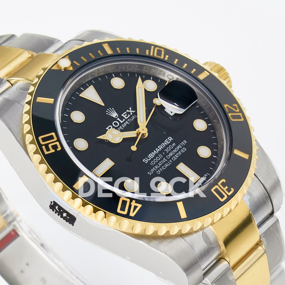 Rolex Submariner 116613LN 40mm VSF Two-Tone Black Dial VS3135 replica - opposite dial angle