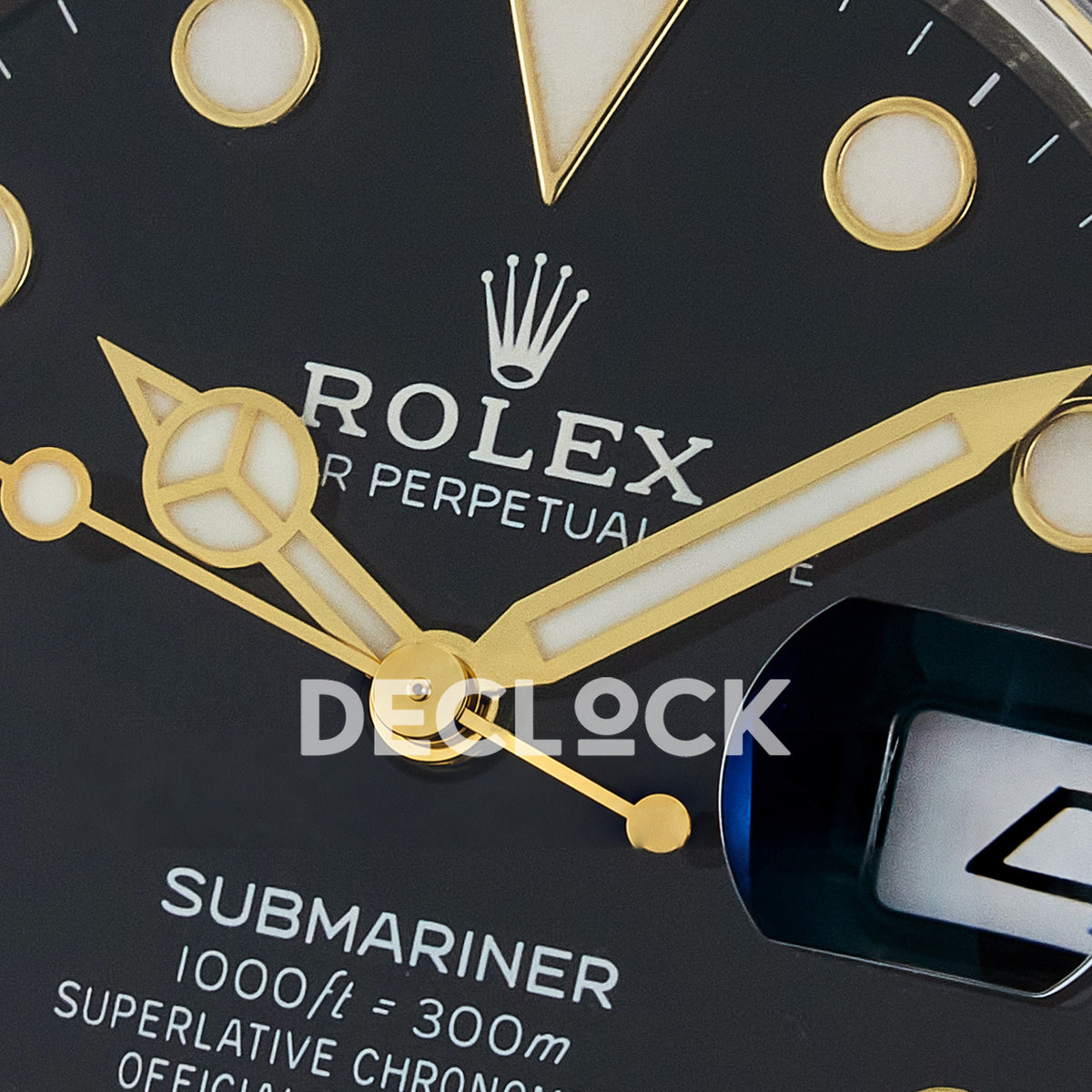 Rolex Submariner 116613LN 40mm VSF Two-Tone Black Dial VS3135 replica - dial macro