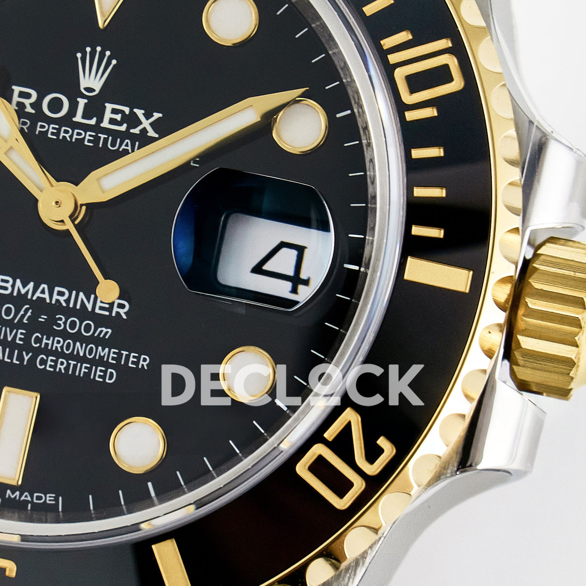 Rolex Submariner 116613LN 40mm VSF Two-Tone Black Dial VS3135 replica - crown date macro