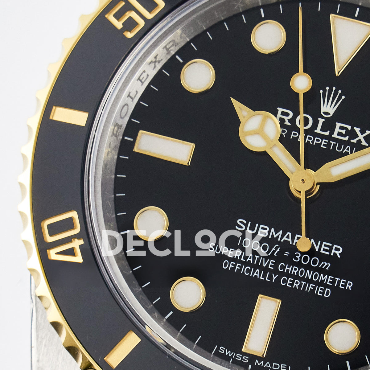 Rolex Submariner 116613LN 40mm VSF Two-Tone Black Dial VS3135 replica - dial left closeup