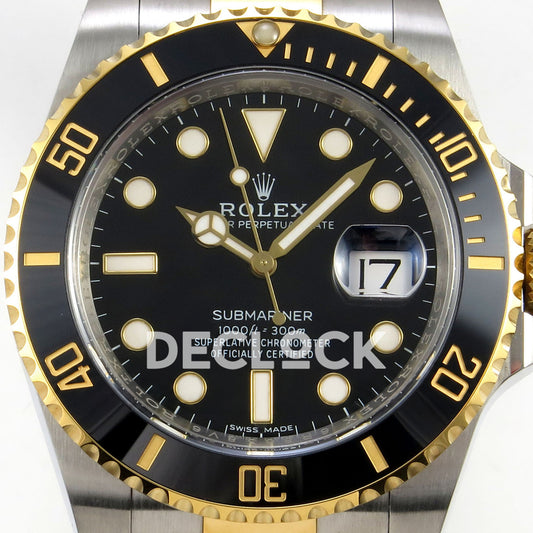 Rolex Submariner 40mm 116613LN VF Two-Tone Black Dial DD3135 replica - dial closeup