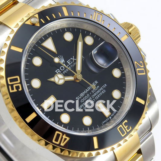 Rolex Submariner 40mm 116613LN VF Two-Tone Black Dial DD3135 replica - dial angle left