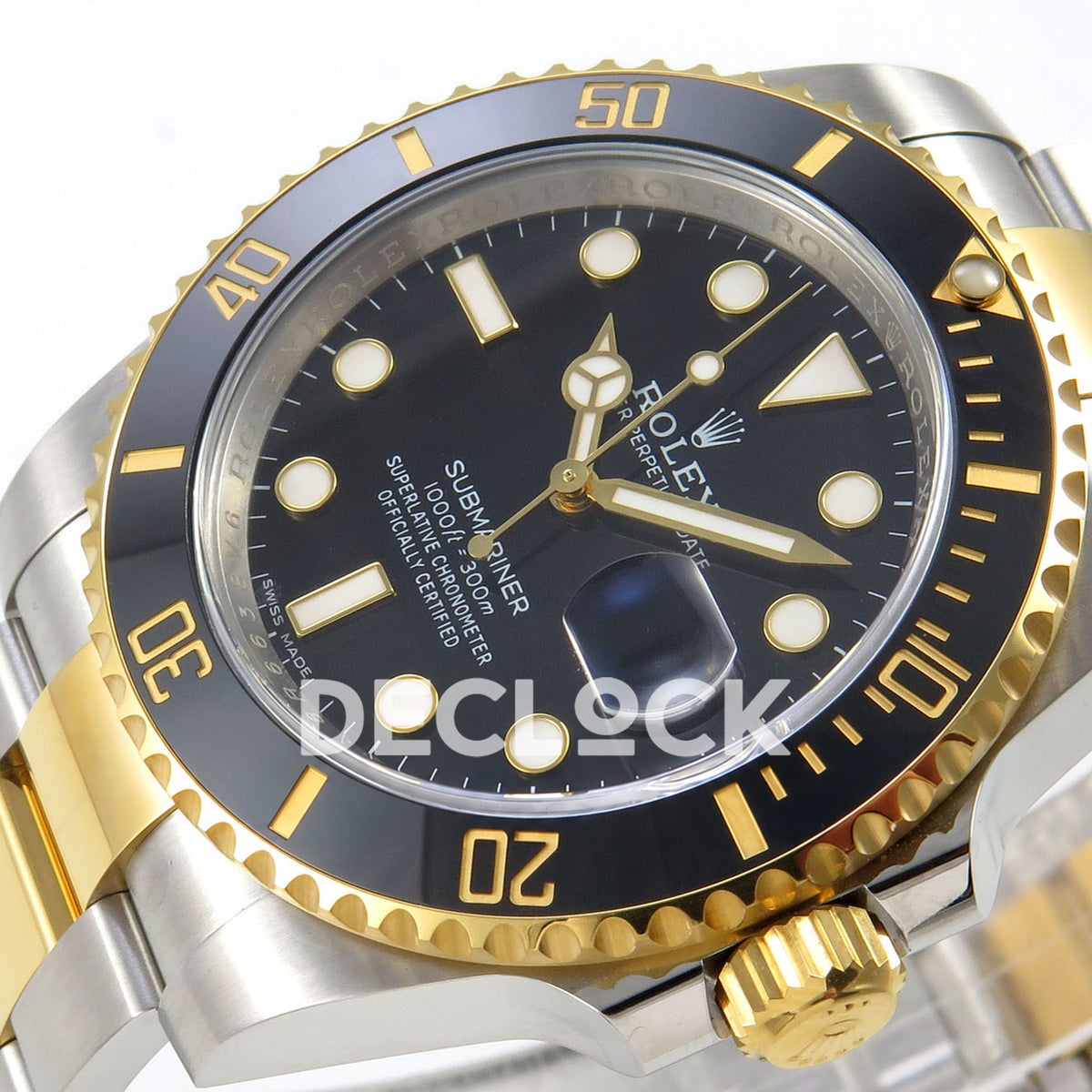 Rolex Submariner 40mm 116613LN VF Two-Tone Black Dial DD3135 replica - dial angle right