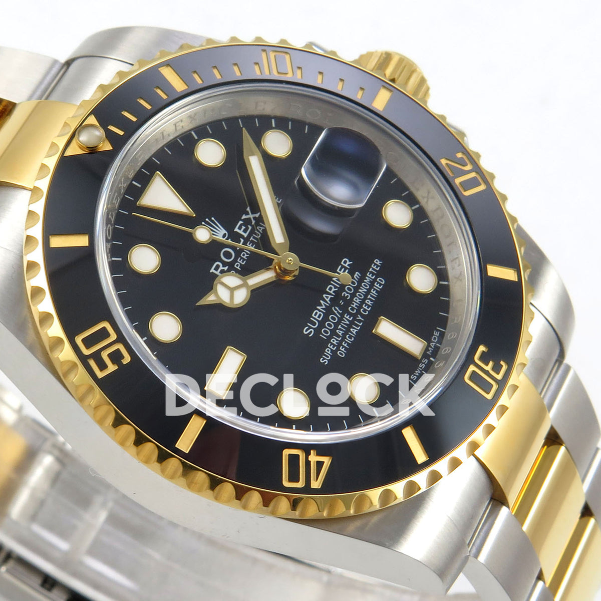 Rolex Submariner 40mm 116613LN VF Two-Tone Black Dial DD3135 replica - dial side angle