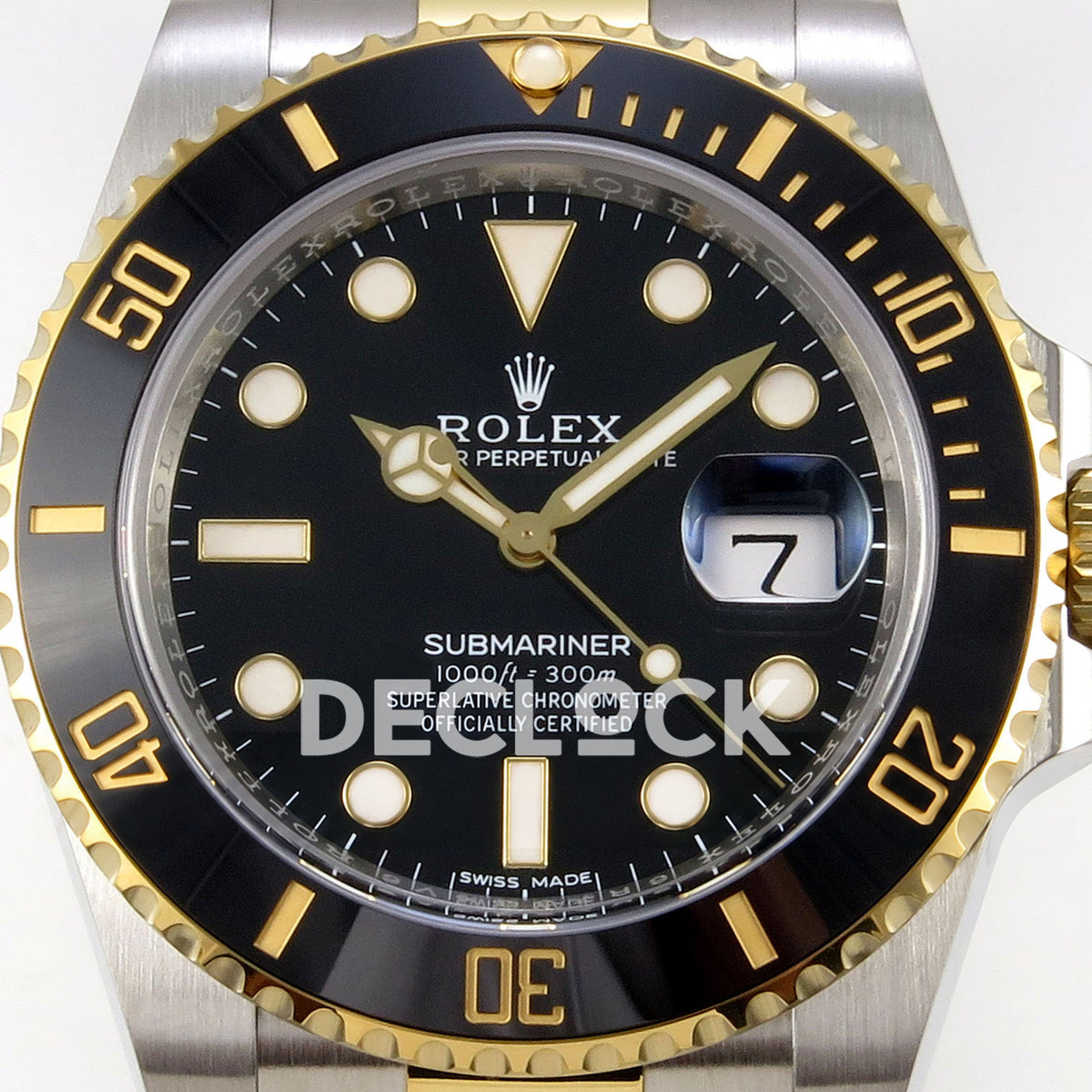 Rolex Submariner 40mm 116613LN WF Two-Tone Black Dial DD3135 replica - dial closeup