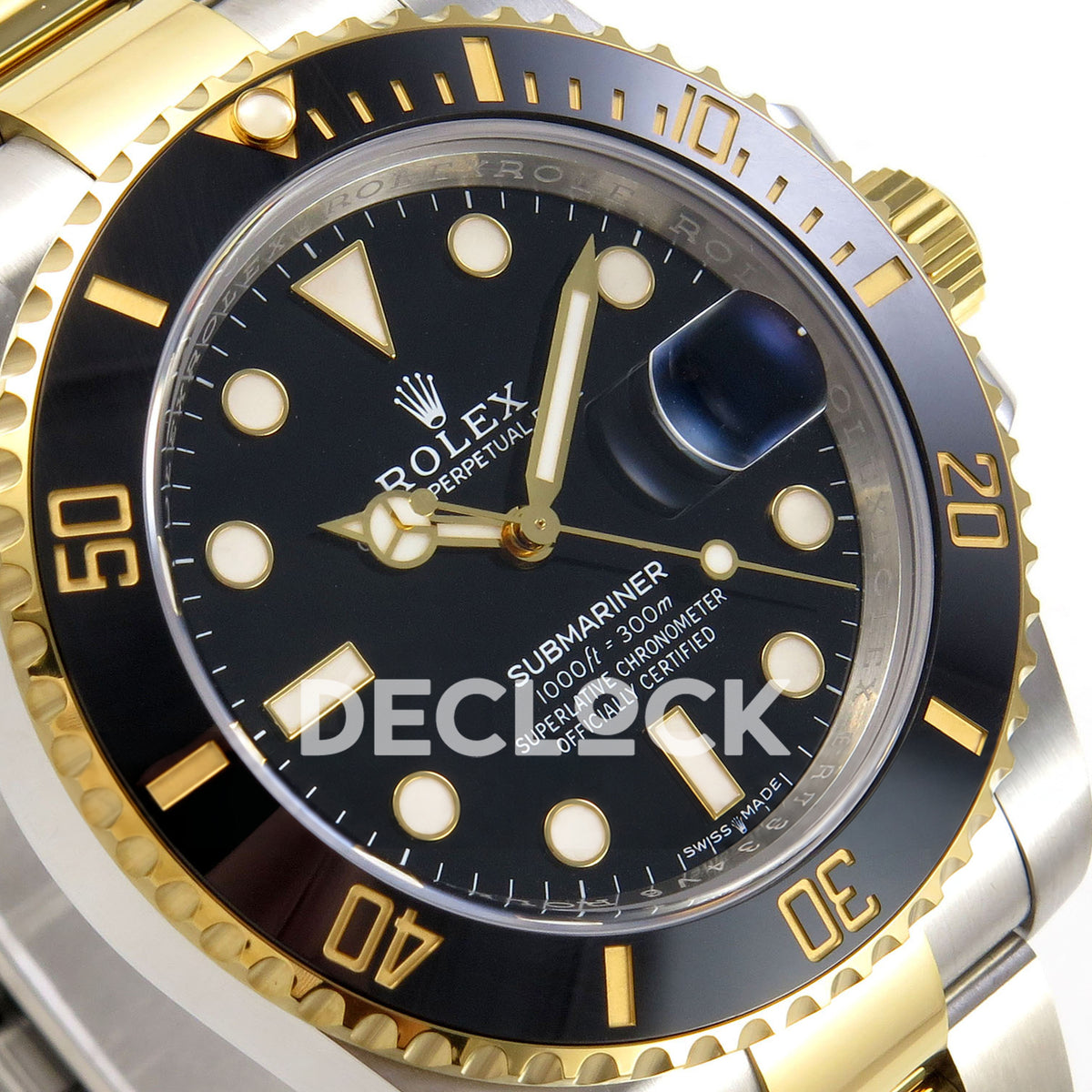 Rolex Submariner 40mm 116613LN WF Two-Tone Black Dial DD3135 replica - dial angle left