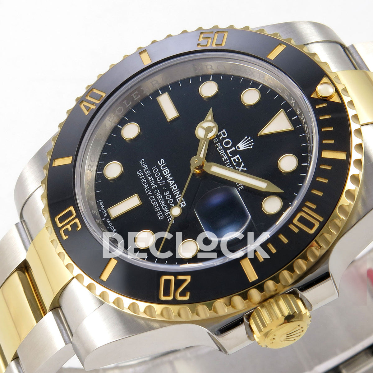 Rolex Submariner 40mm 116613LN WF Two-Tone Black Dial DD3135 replica - dial angle right