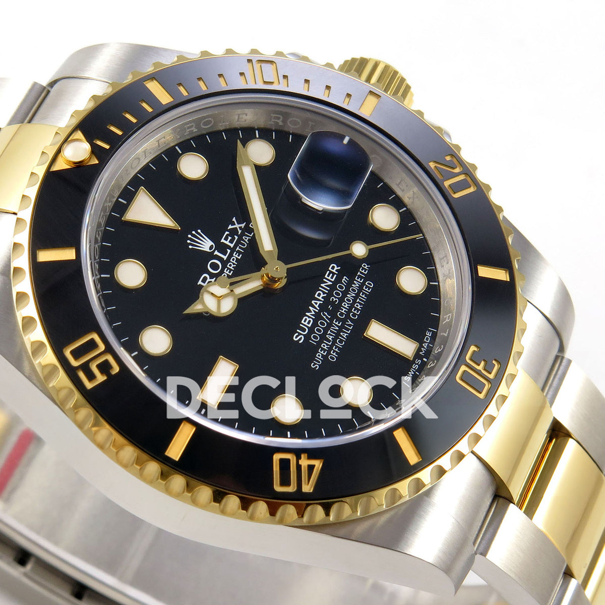 Rolex Submariner 40mm 116613LN WF Two-Tone Black Dial DD3135 replica - dial side angle