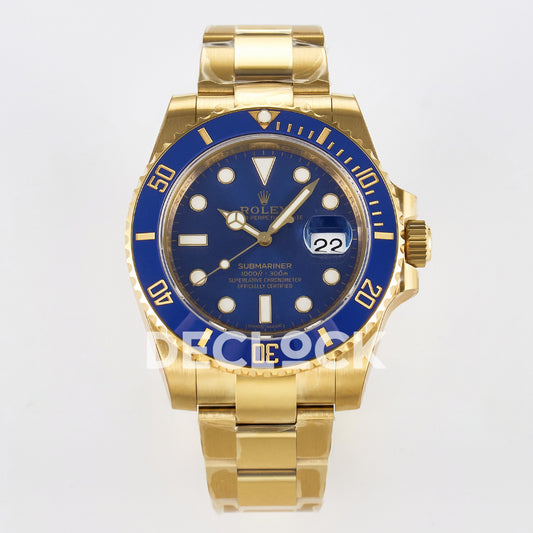 Rolex Submariner 116618LB 40.5mm VSF Yellow Gold Blue Dial VS3135 replica - front
