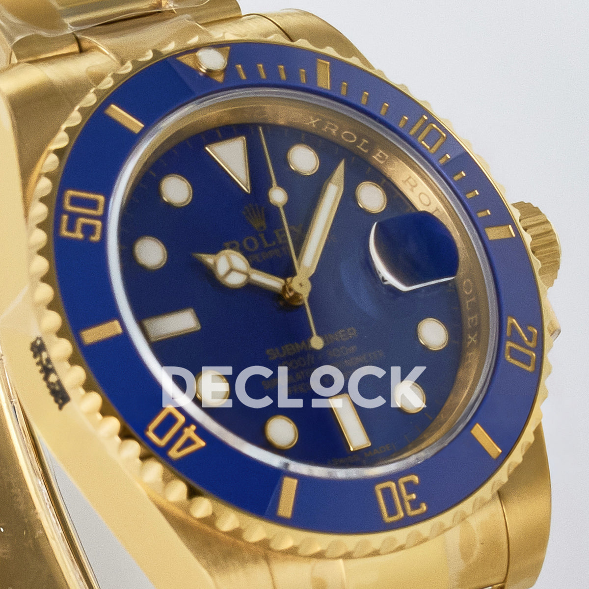 Rolex Submariner 116618LB 40.5mm VSF Yellow Gold Blue Dial VS3135 replica - opposite front angle