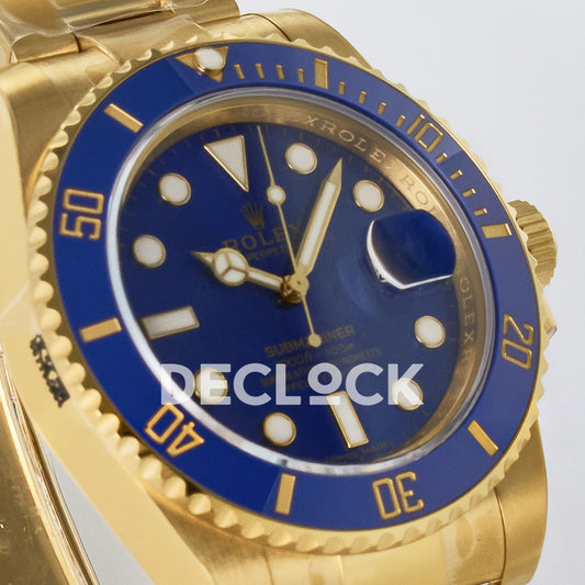 Rolex Submariner 116618LB 40.5mm VSF Yellow Gold Blue Dial VS3135 replica - opposite front angle