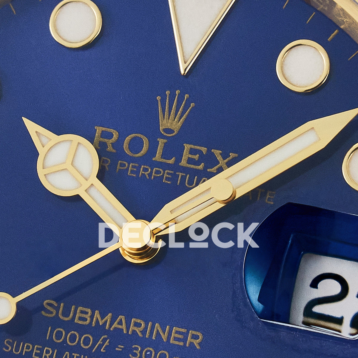 Rolex Submariner 116618LB 40.5mm VSF Yellow Gold Blue Dial VS3135 replica - dial macro