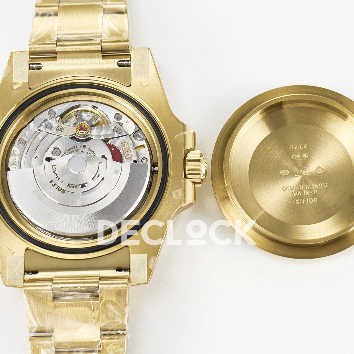 Rolex Submariner 116618LB 40.5mm VSF Yellow Gold Blue Dial VS3135 replica - movement with caseback