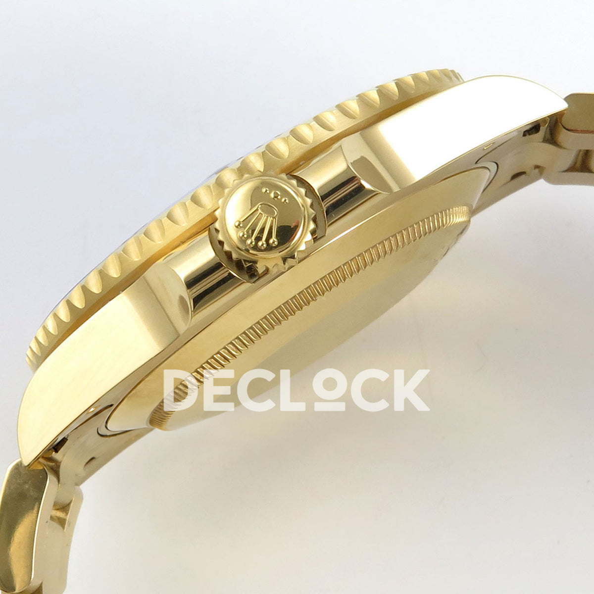 Rolex Submariner 40mm 116618LB VF Yellow Gold Blue Dial DD3135 replica - crown side