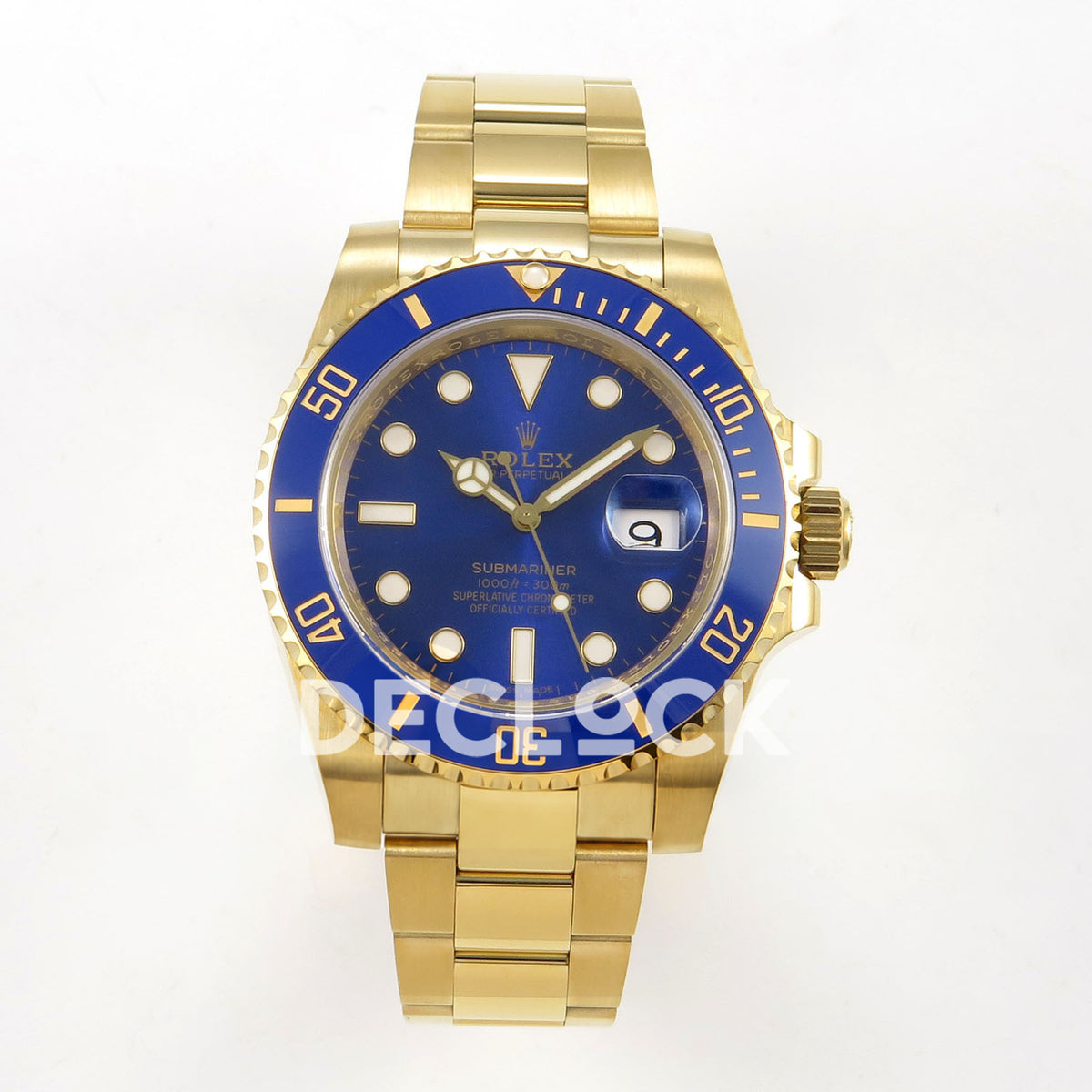 Rolex Submariner 40mm 116618LB WF Blue Dial Yellow Gold DD3135 replica - front