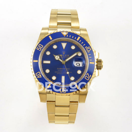 Rolex Submariner 40mm 116618LB WF Blue Dial Yellow Gold DD3135 replica - front