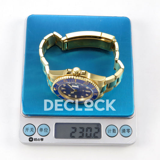 Rolex Submariner 40mm 116618LB WF Blue Dial Yellow Gold DD3135 replica - scale weight
