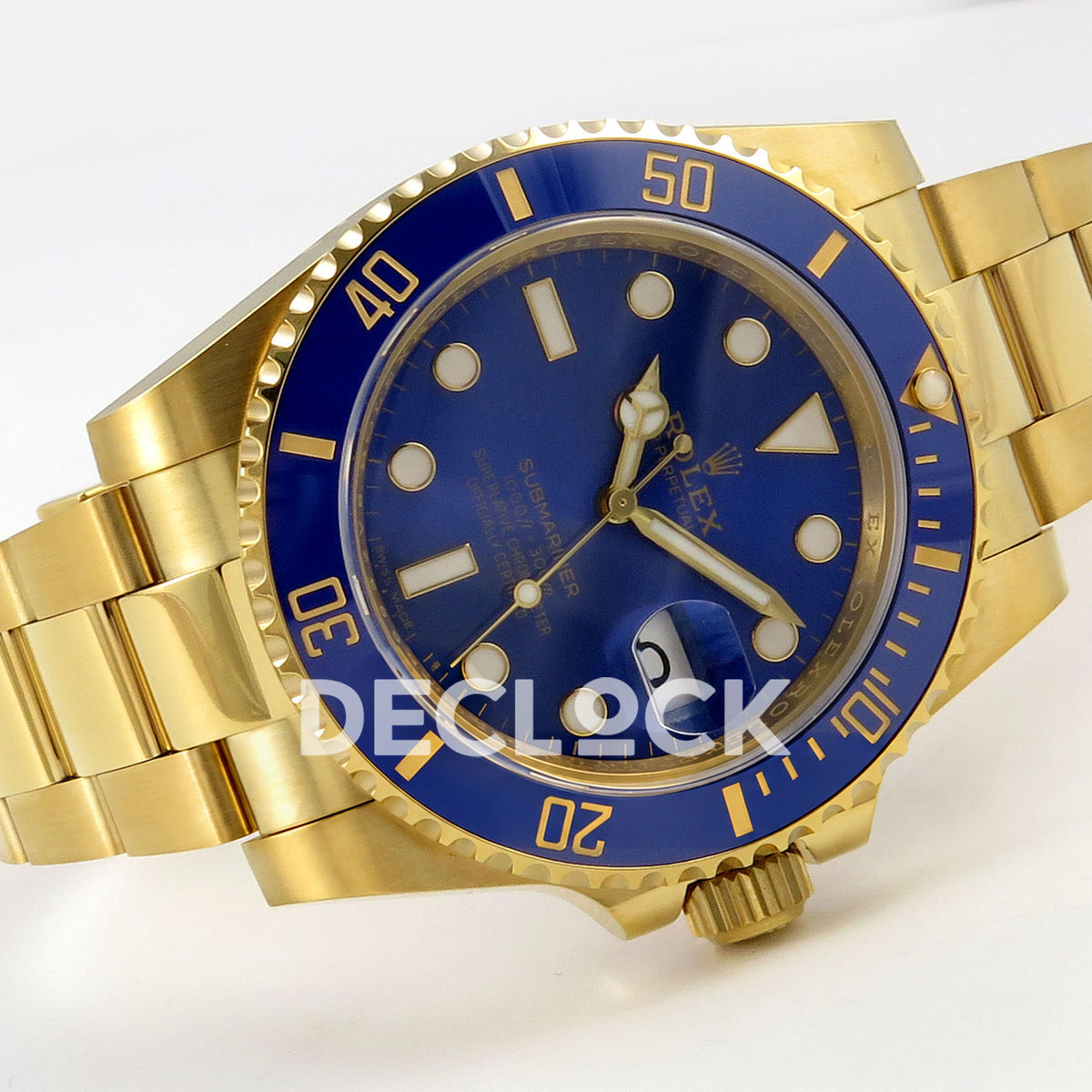 Rolex Submariner 40mm 116618LB WF Blue Dial Yellow Gold DD3135 replica - full watch left