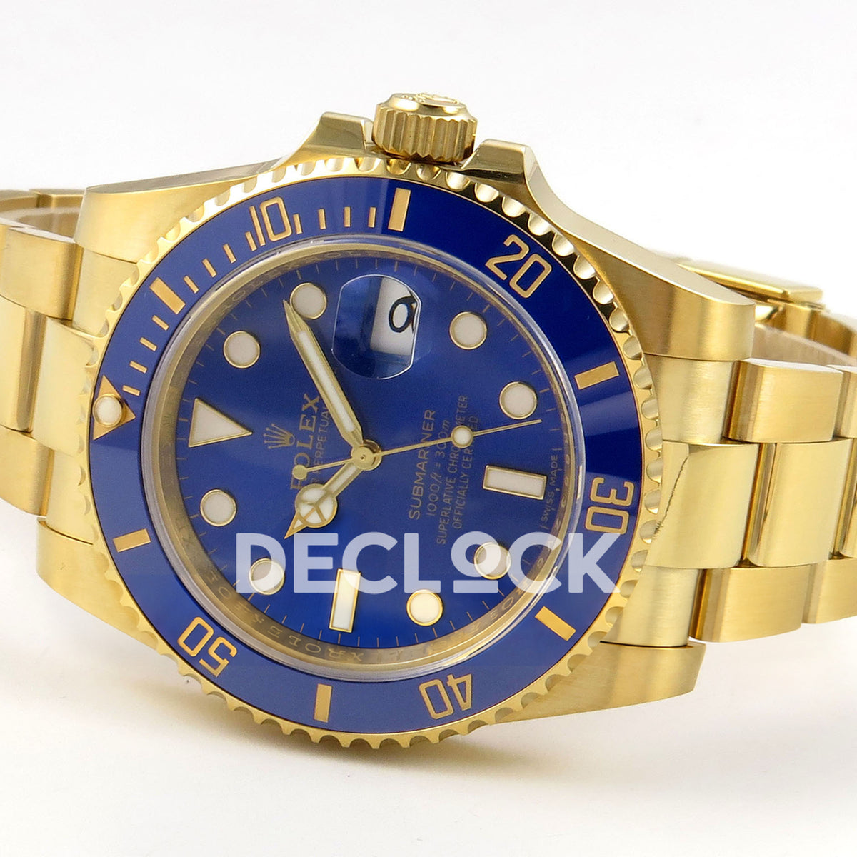 Rolex Submariner 40mm 116618LB WF Blue Dial Yellow Gold DD3135 replica - full watch right