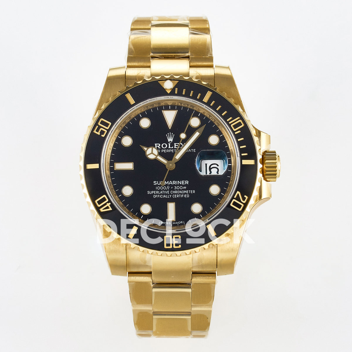 Rolex Submariner 116618LN 40.5mm VSF Yellow Gold Black Dial VS3135 replica - front