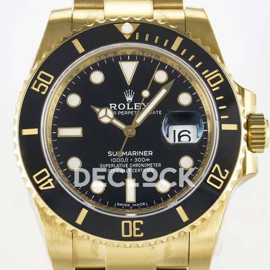 Rolex Submariner 116618LN 40.5mm VSF Yellow Gold Black Dial VS3135 replica - dial closeup