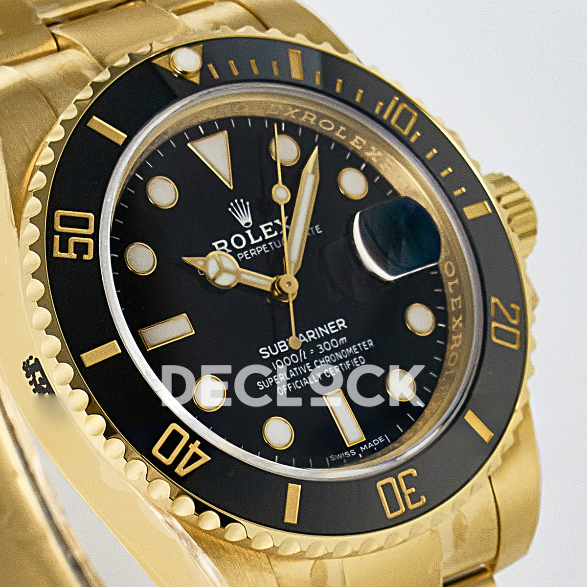Rolex Submariner 116618LN 40.5mm VSF Yellow Gold Black Dial VS3135 replica - opposite front angle
