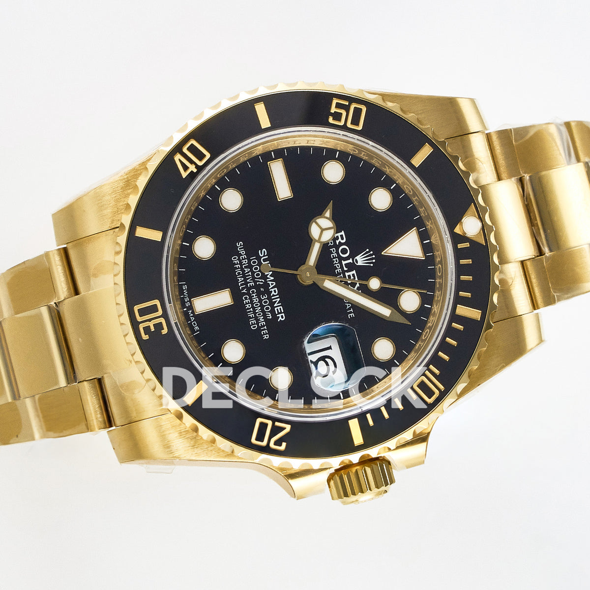 Rolex Submariner 116618LN 40.5mm VSF Yellow Gold Black Dial VS3135 replica - rotated front