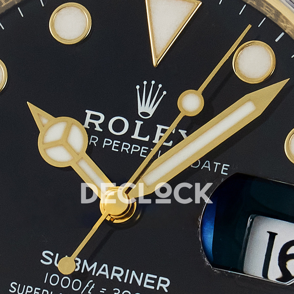 Rolex Submariner 116618LN 40.5mm VSF Yellow Gold Black Dial VS3135 replica - dial macro