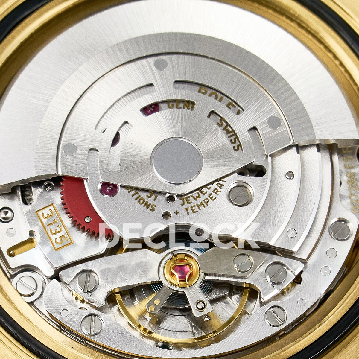 Rolex Submariner 116618LN 40.5mm VSF Yellow Gold Black Dial VS3135 replica - movement balance closeup