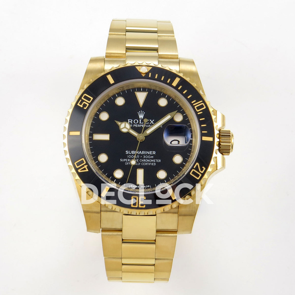 Rolex Submariner 40mm 116618LN WF Black Dial Yellow Gold DD3135 replica - front
