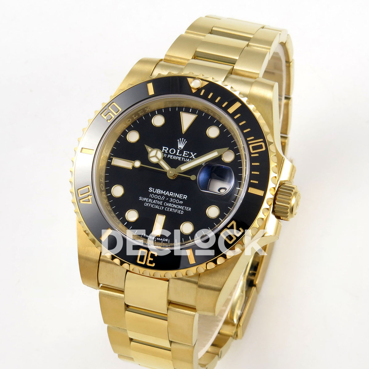Rolex Submariner 40mm 116618LN WF Black Dial Yellow Gold DD3135 replica - three quarter