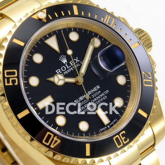 Rolex Submariner 40mm 116618LN WF Black Dial Yellow Gold DD3135 replica - dial angle left