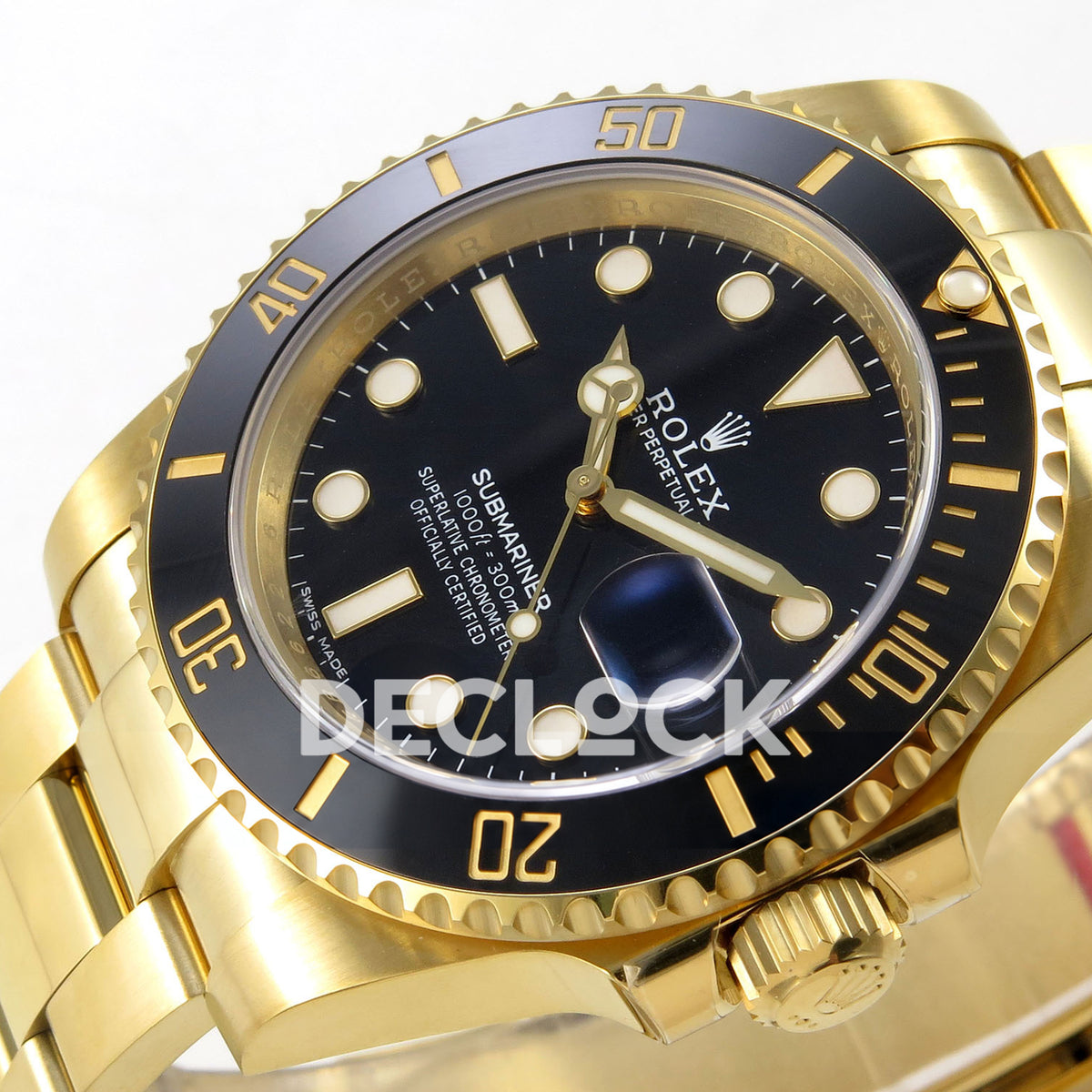 Rolex Submariner 40mm 116618LN WF Black Dial Yellow Gold DD3135 replica - dial angle right