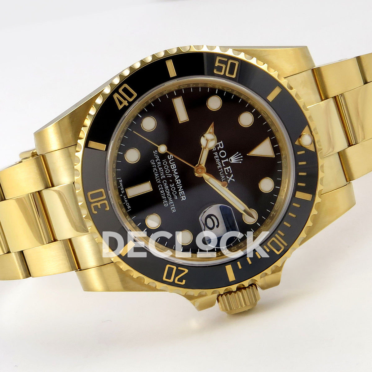 Rolex Submariner 40mm 116618LN WF Black Dial Yellow Gold DD3135 replica - full watch left