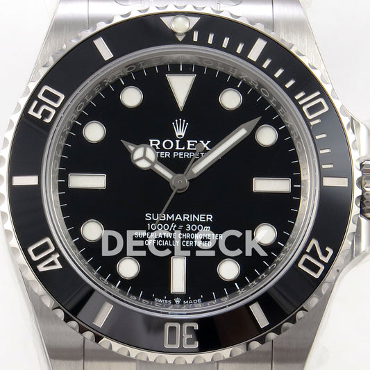 Rolex Submariner 41mm 124060 No Date Gold Maker Black Dial JH3230 Free Sprung replica - dial closeup