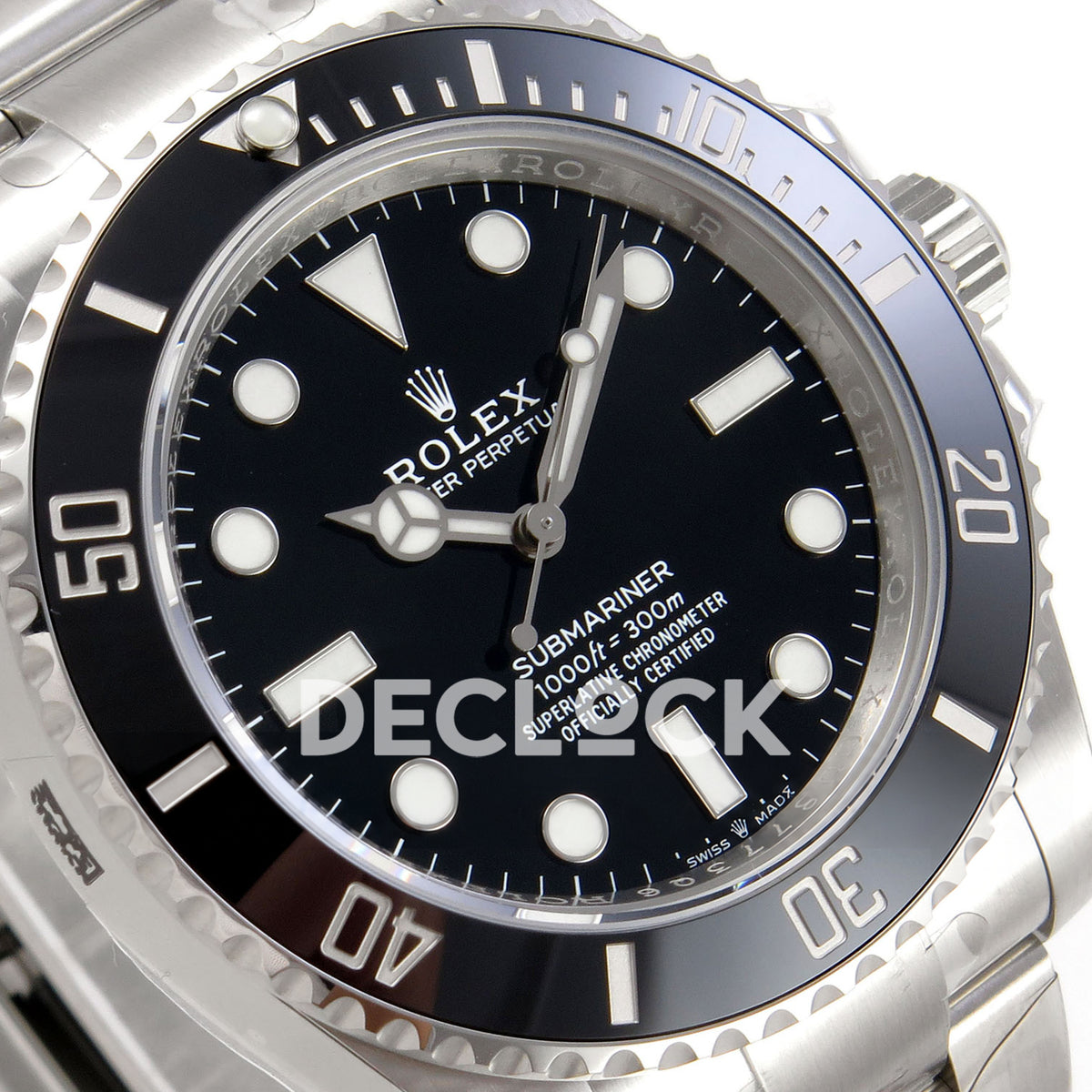 Rolex Submariner 41mm 124060 No Date Gold Maker Black Dial JH3230 Free Sprung replica - dial angle left