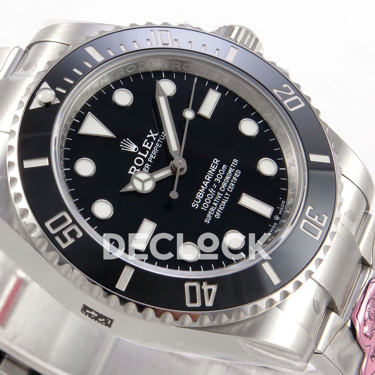 Rolex Submariner 41mm 124060 No Date Gold Maker Black Dial JH3230 Free Sprung replica - dial side angle