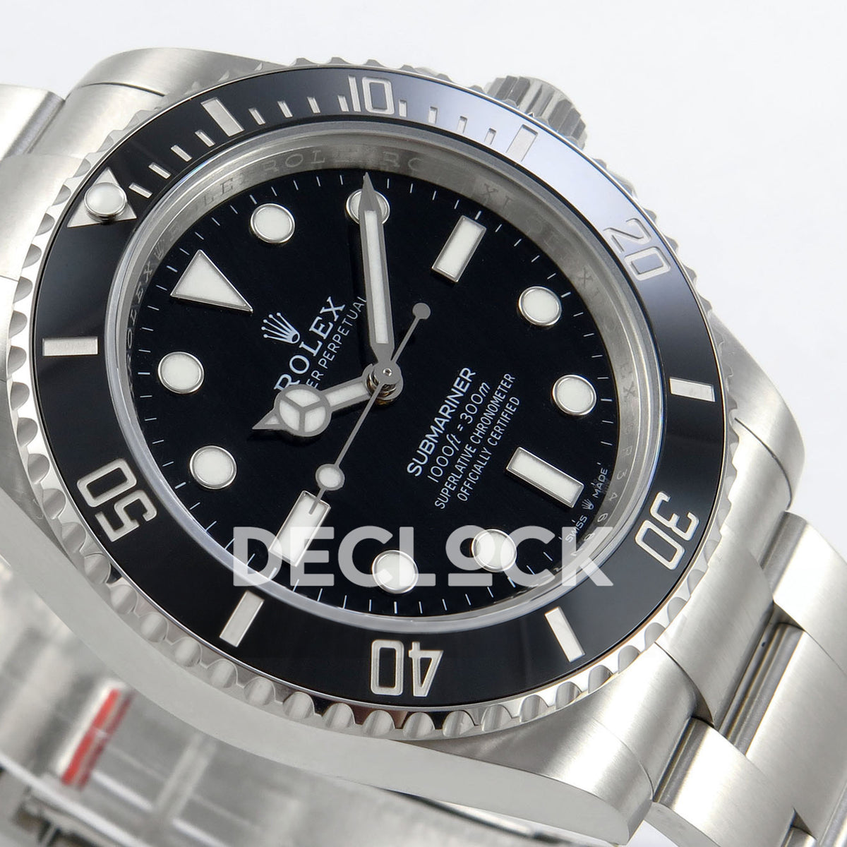 Rolex Submariner 41mm 124060 No Date RCF Black Dial JH3235 replica - dial side angle