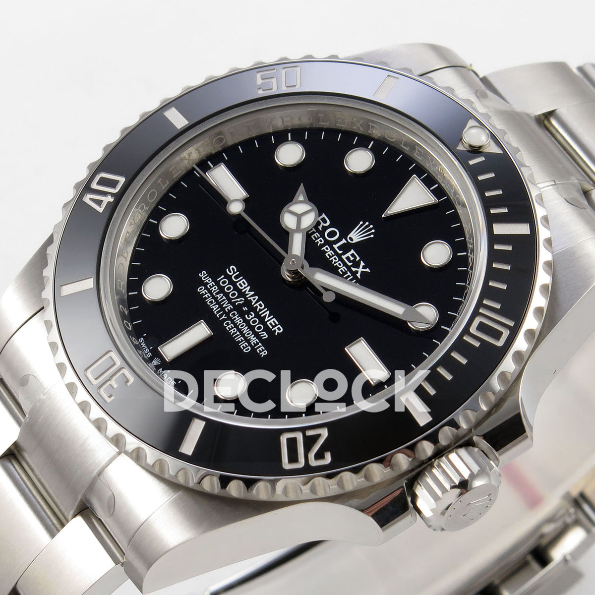 Rolex Submariner 41mm 124060 No Date RICH Black Dial JH3230 V2 Free Sprung replica - dial angle right