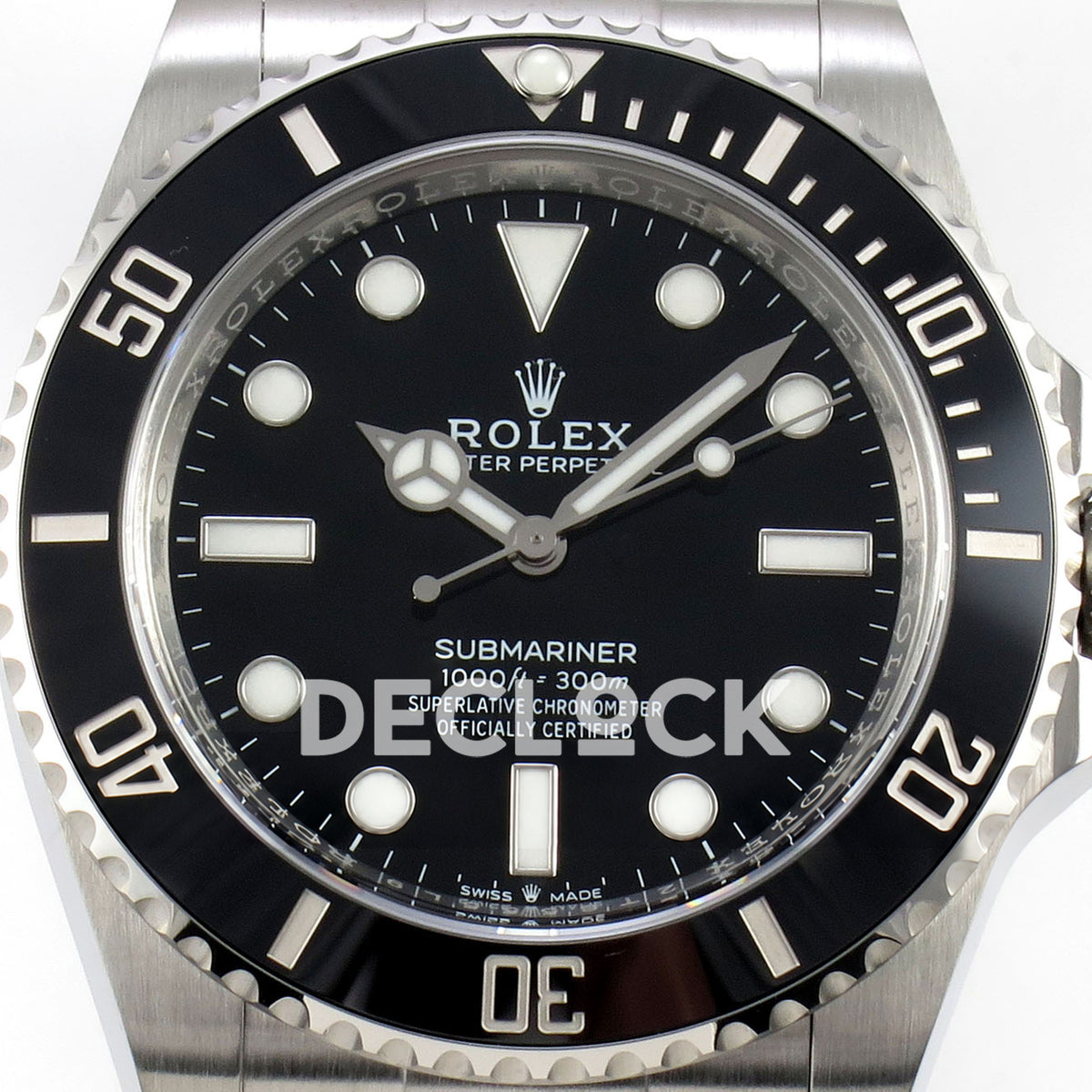 Rolex Submariner 41mm 124060 No Date VF Black Dial DD3230 replica - dial closeup