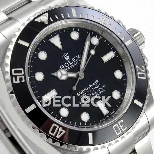 Rolex Submariner 41mm 124060 No Date VF Black Dial DD3230 replica - dial angle left